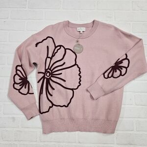 Embroidered floral sweater